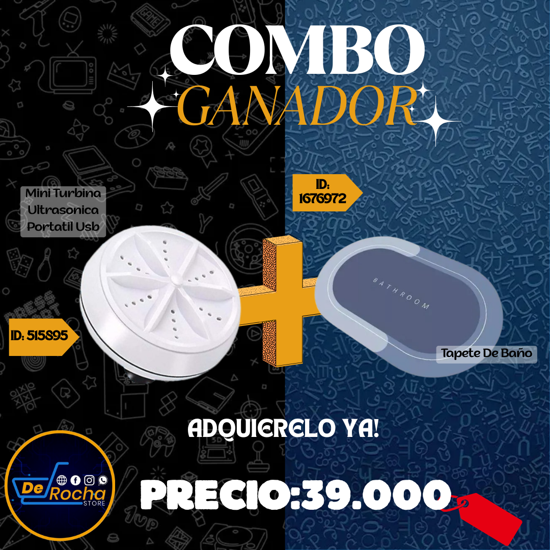 combo tapete baño+mini turbina usb